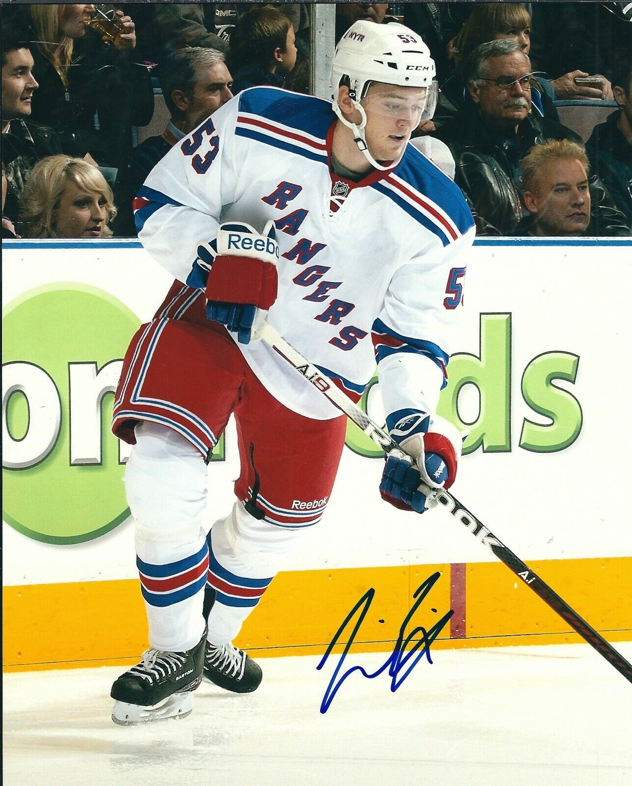 Autographed TIM ERIXON New York Rangers 8x10 Photo Poster painting w/COA