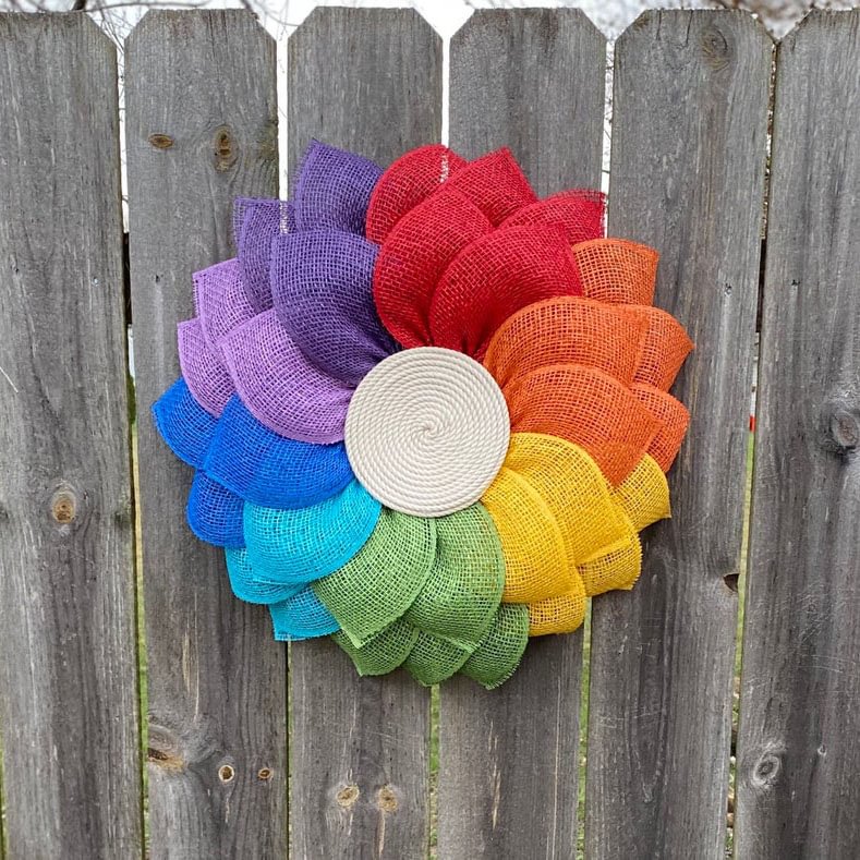 Rainbow Front Door Wreath
