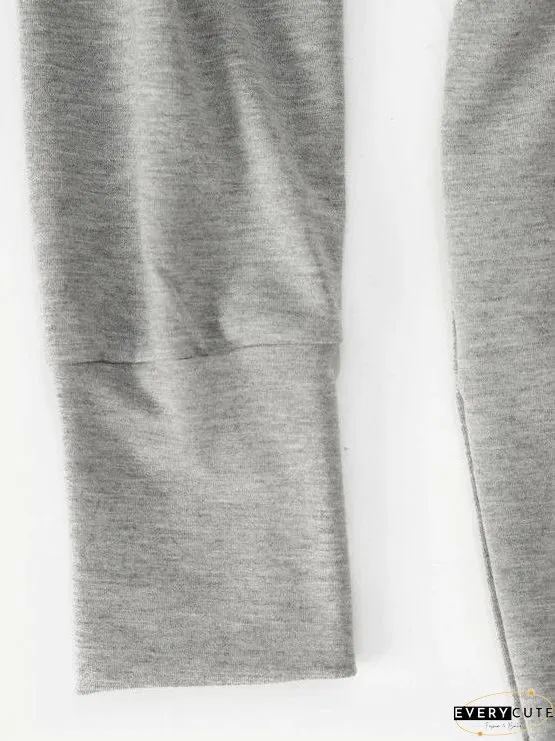 Drawstring Hooded Zip Front Sweat Romper for Women
