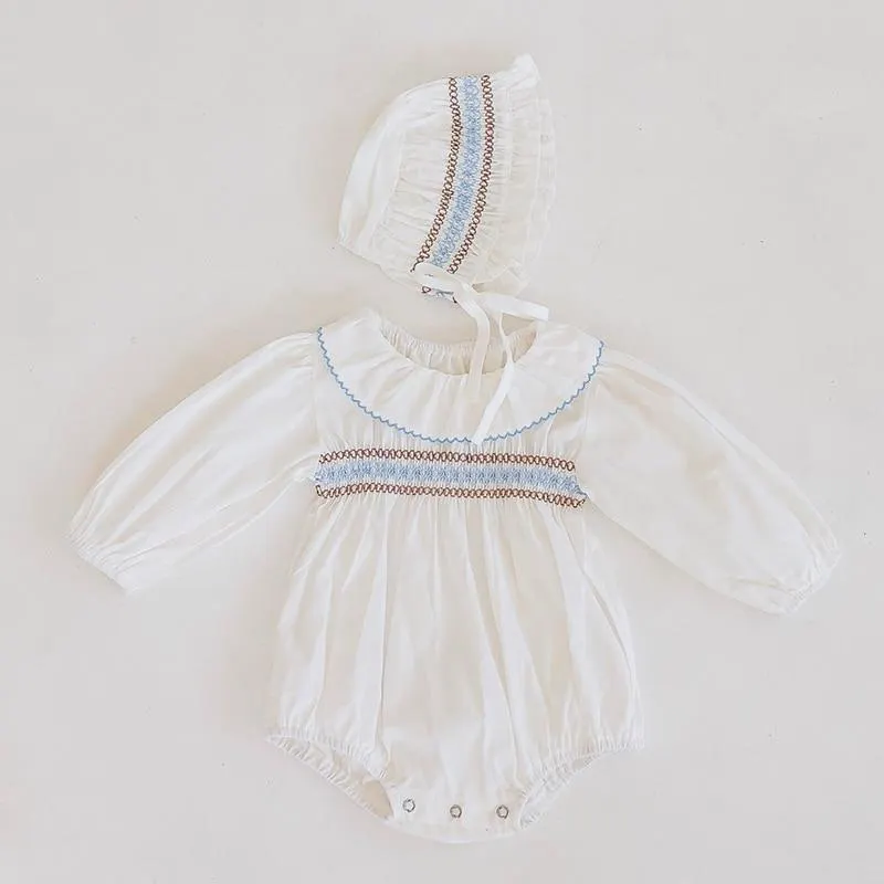 2020 Autumn Newborn Girls Jumpsuits Clothes Baby Knit Lotus Leaf Collar Rompers + Hat Knitted Long Sleeve Children Rompers