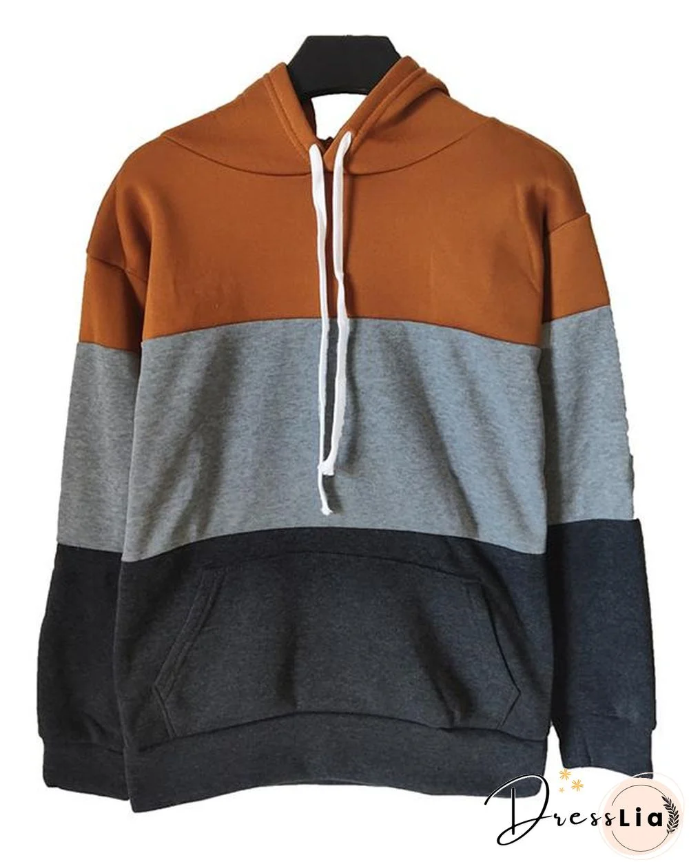 Color Block Long Sleeves Hoodie