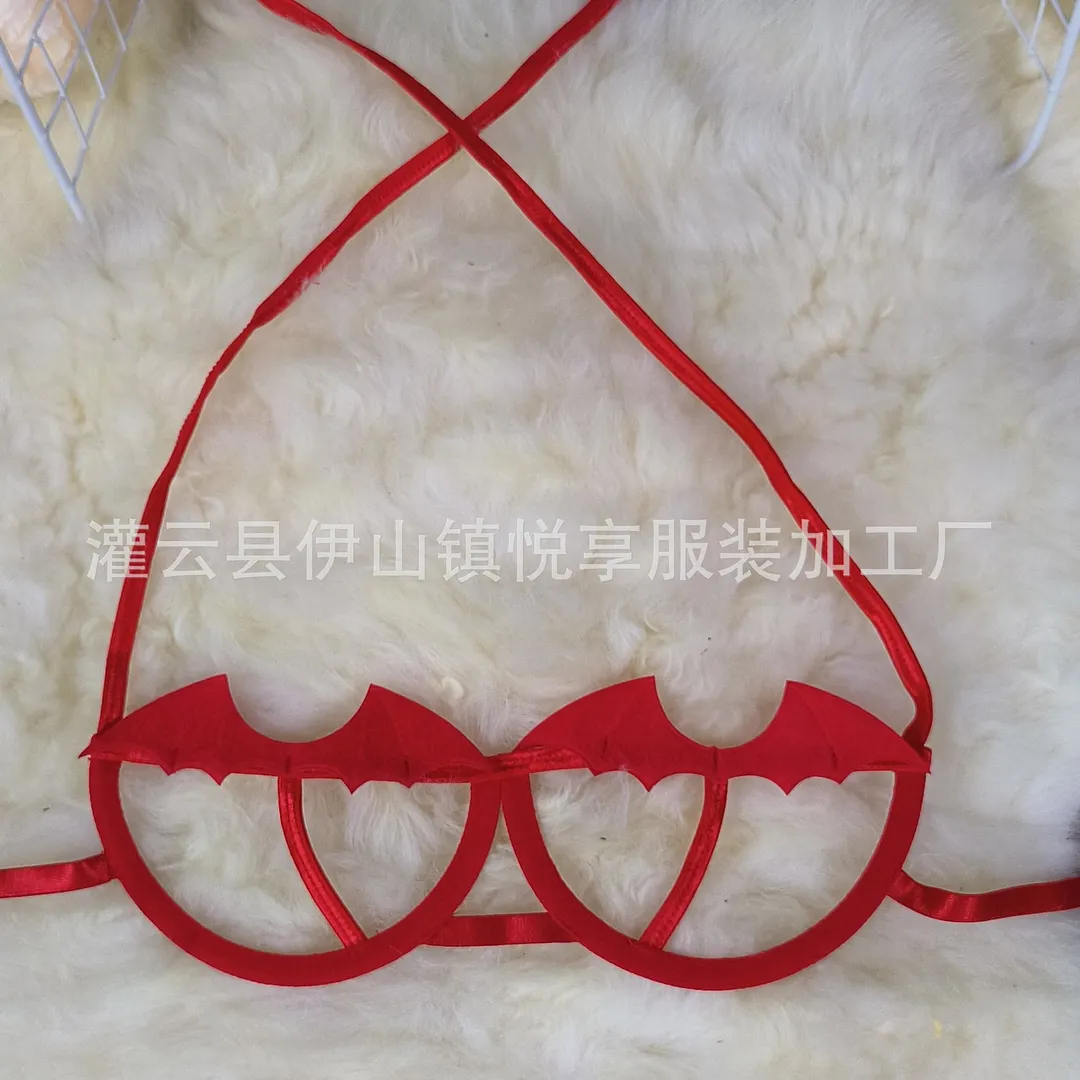 Churchf Sex Lingerie Halloween Little Demon Sexy With Pajamas Lady Three-Point Bikini Set
