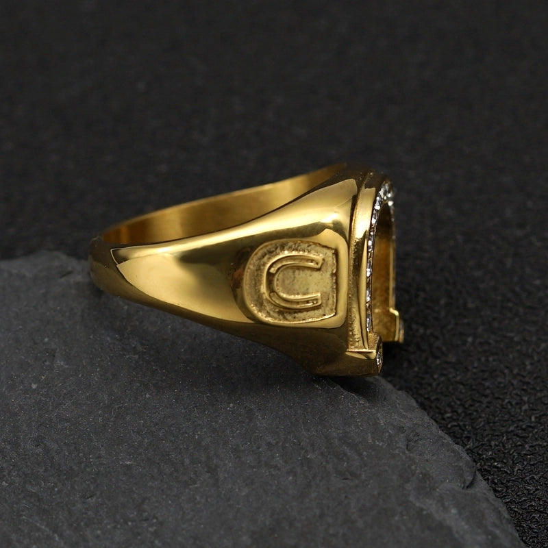 Hip-Hop U Shape 316 Stainless Steel Plating Men’s Rings