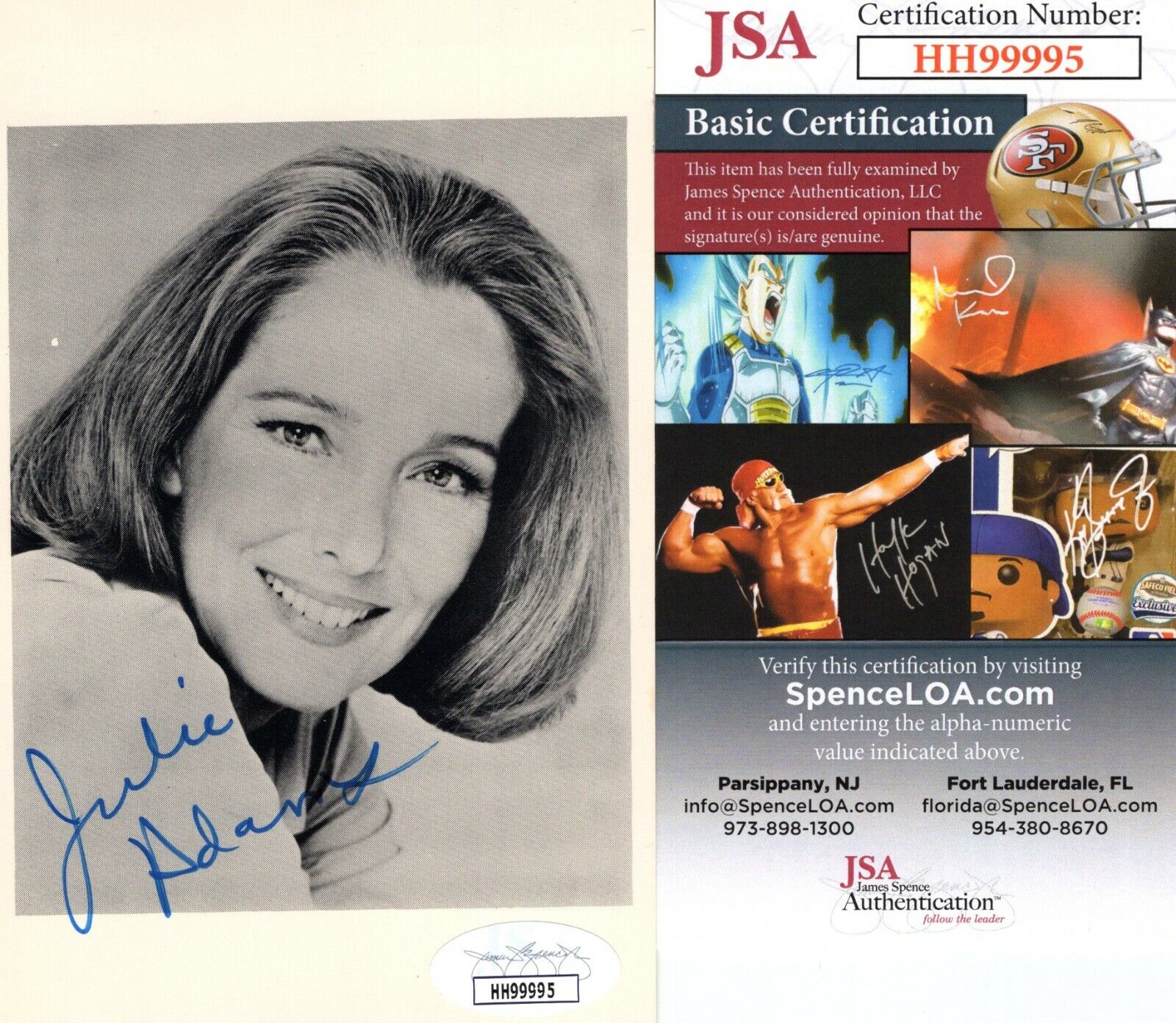 Julie Adams Actress Hand Signed Autograph 3.5x5.5 Photo Poster painting with JSA COA