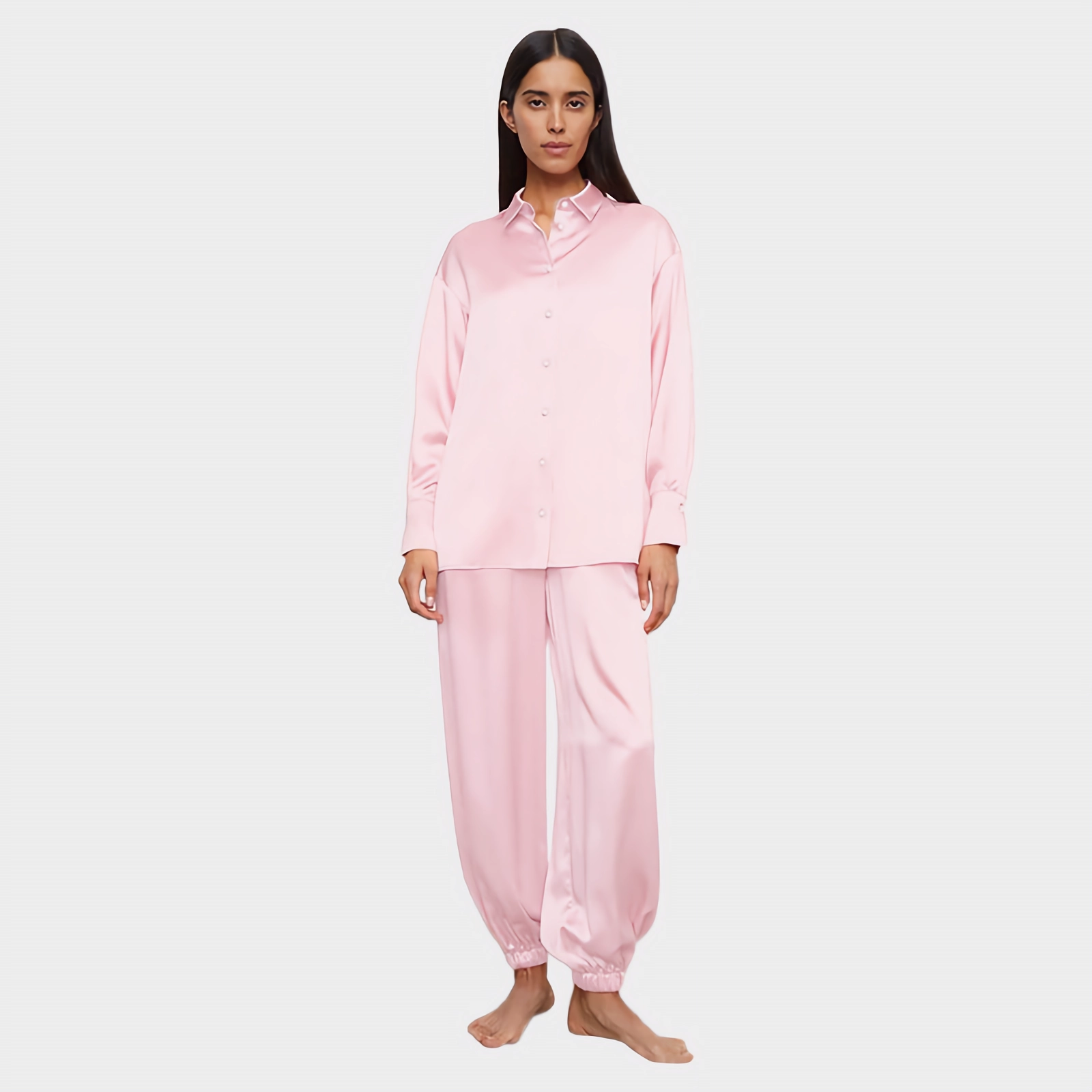 22 Momme Pink Classic Silk Pajamas REAL SILK LIFE