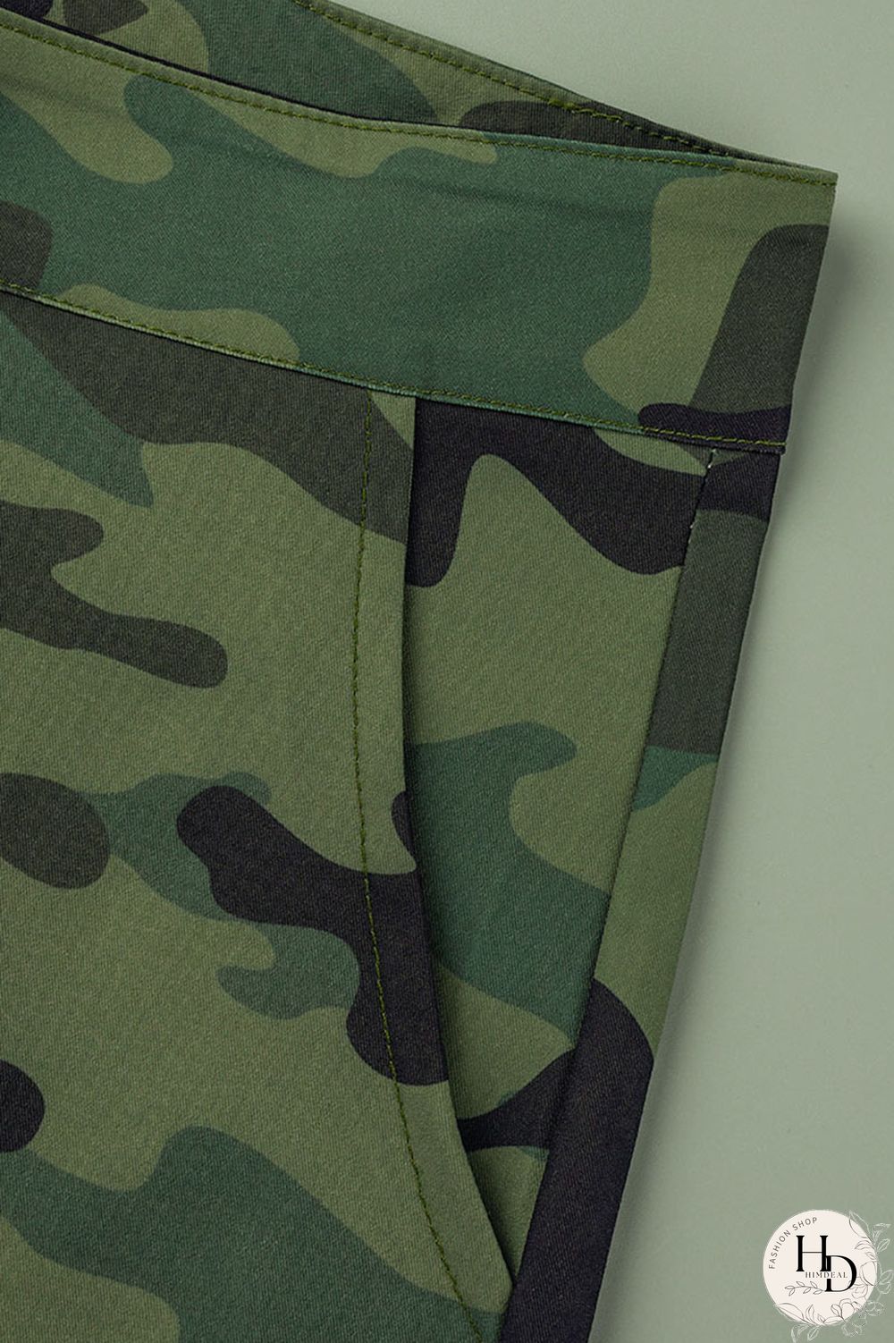 Camouflage Casual Print Camouflage Print Patchwork Plus Size