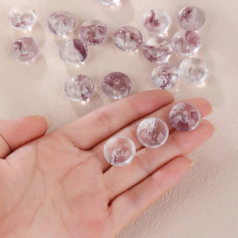 10 PCS/Package Hole 1~1.9mm Glass Round Water Droplets Rhombus Pendant Beads