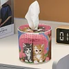 (US Local)Kitten DIY Diamond Painting Handmade Tissue Holder Rhinestones Decor Tissue Box