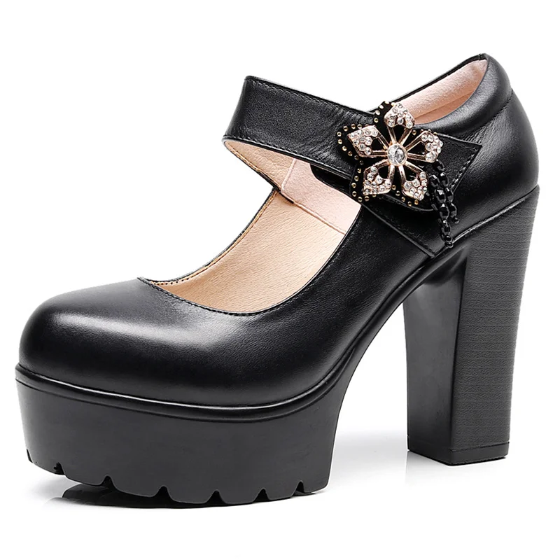 Breakj Breakj High-Heeled High-Heeled Waterproof Table Thick-Soled Model Walking Shoes Magic Beaded Women's Shoes With Cheongsam Shoes