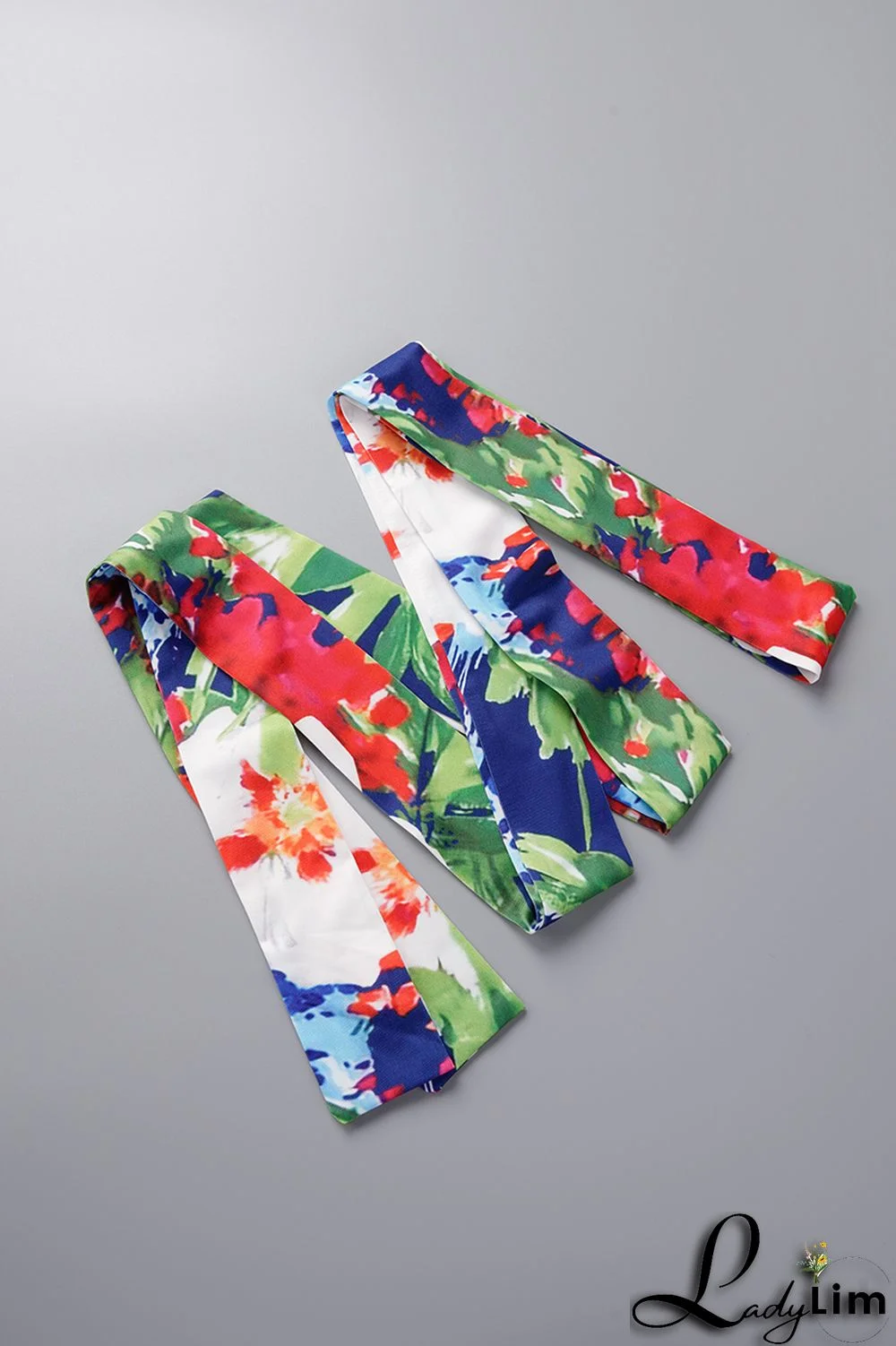 Green Sexy Vacation Floral Frenulum Backless Half A Turtleneck Regular Jumpsuits(With Belt)