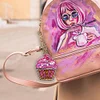 DIY Diamond Painting Keychain-4pcs/set Full Drill Rhinestones Cake Ice Cream Key Ring Pendant Gift