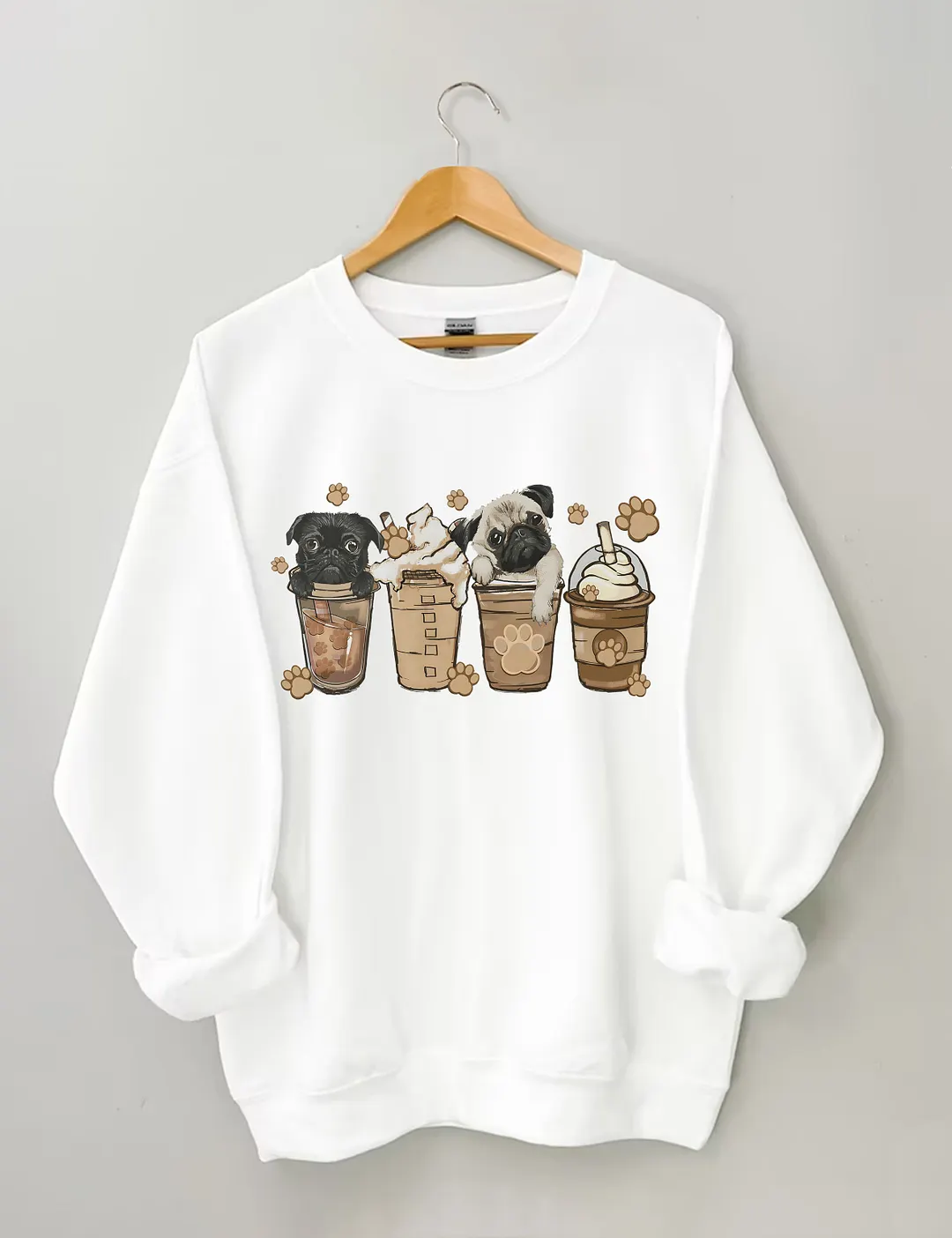 Cute Pug Coffee Sweatshirt