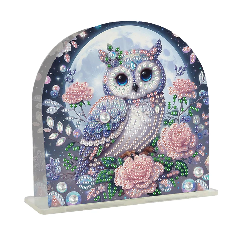 DIY Owl Acrylic Diamond Painting Napkin Rack Diamond Art Paper Towel Holder