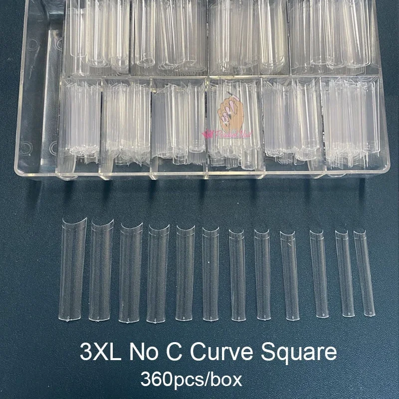 500pcs/box XXL Straight Square Extra Long Acrylic Nail Tips No C Curve Half Cover Artificial False Tip Nails Tool-Nail Inspo