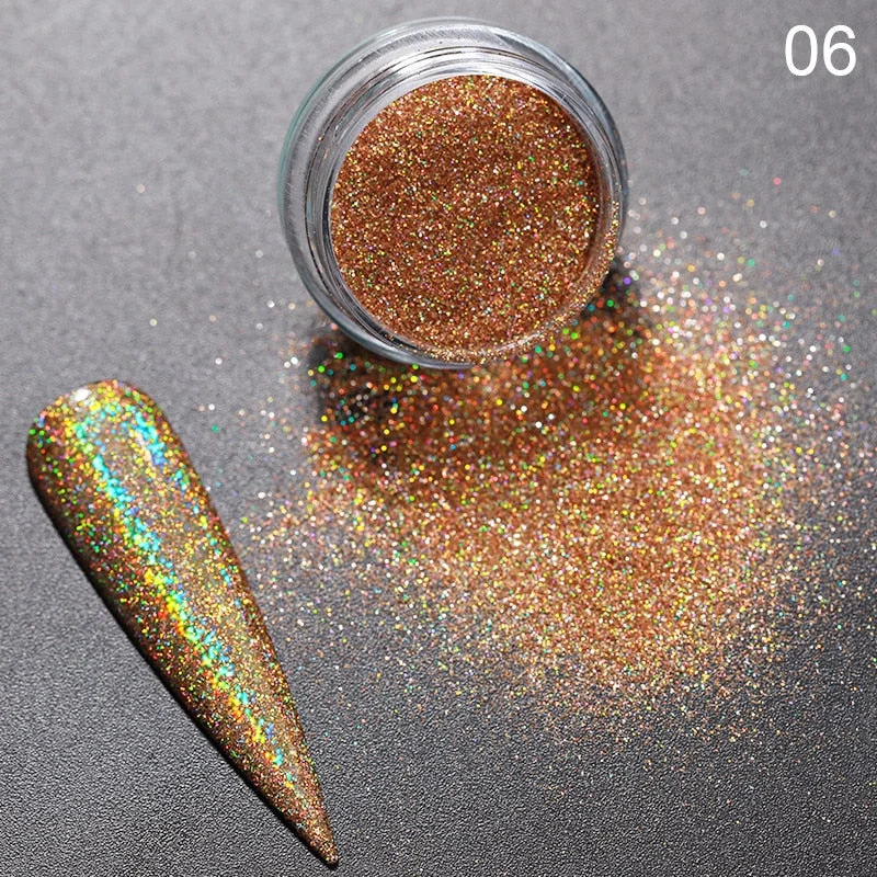 1 Box Iridescent Nail Powder Silver Black Colorful Glitter Sequins Gel Polish Flakes Nail Art Decoration For Manicure Pigment-Nail Inspo