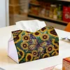 Sunflower Butterfly DIY PULeather Diamond Painting Tissue Box for Adults Beginners Gem Art Painting Napkin Holder for Living Room Bedroom Bathroom Table Decor