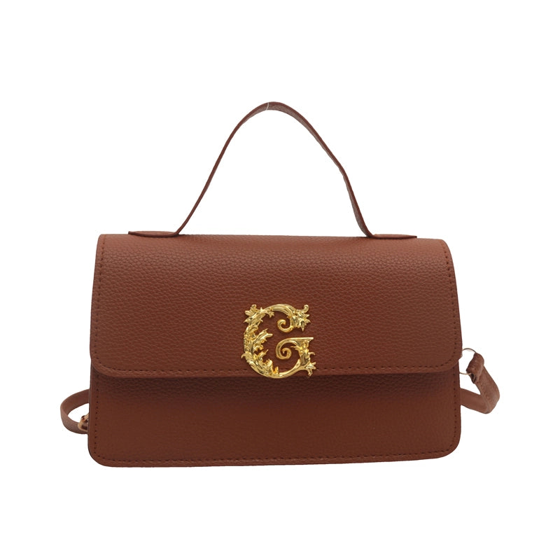 Women’s Pu Leather Solid Color Streetwear Square Magnetic Buckle Shoulder Bag Handbag Crossbody Bag