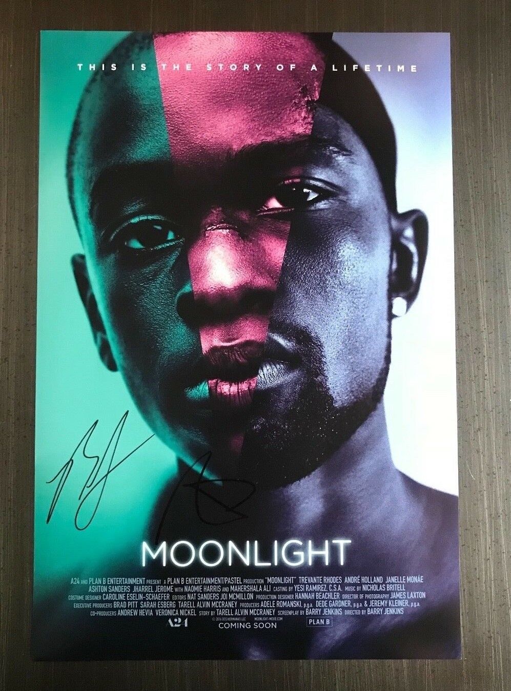 * MOONLIGHT * signed 12x18 Photo Poster painting poster * ASHTON SANDERS & BARRY JENKINS * 2