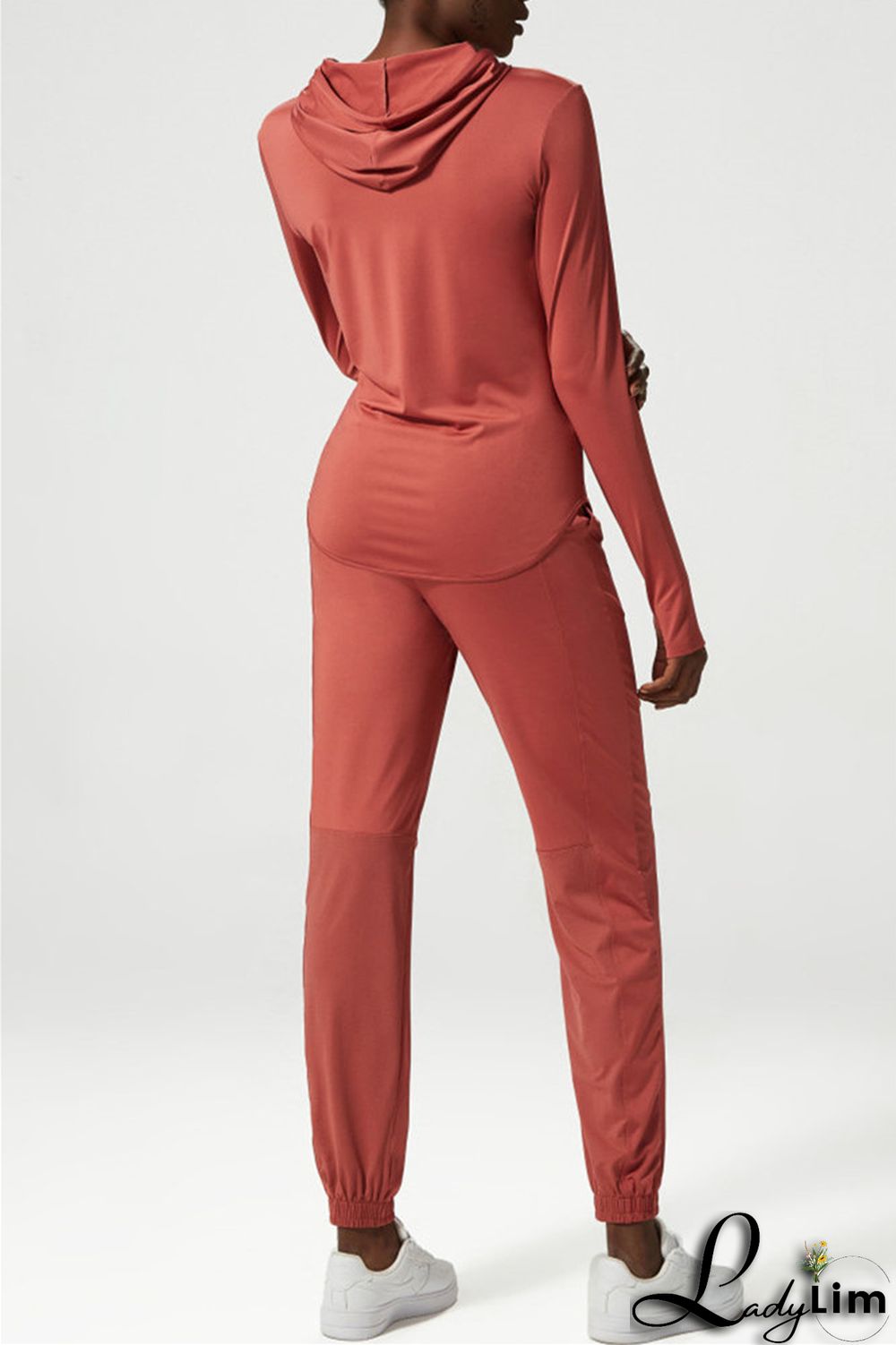 Apricot Casual Sportswear Solid Patchwork Regular High Waist Trousers