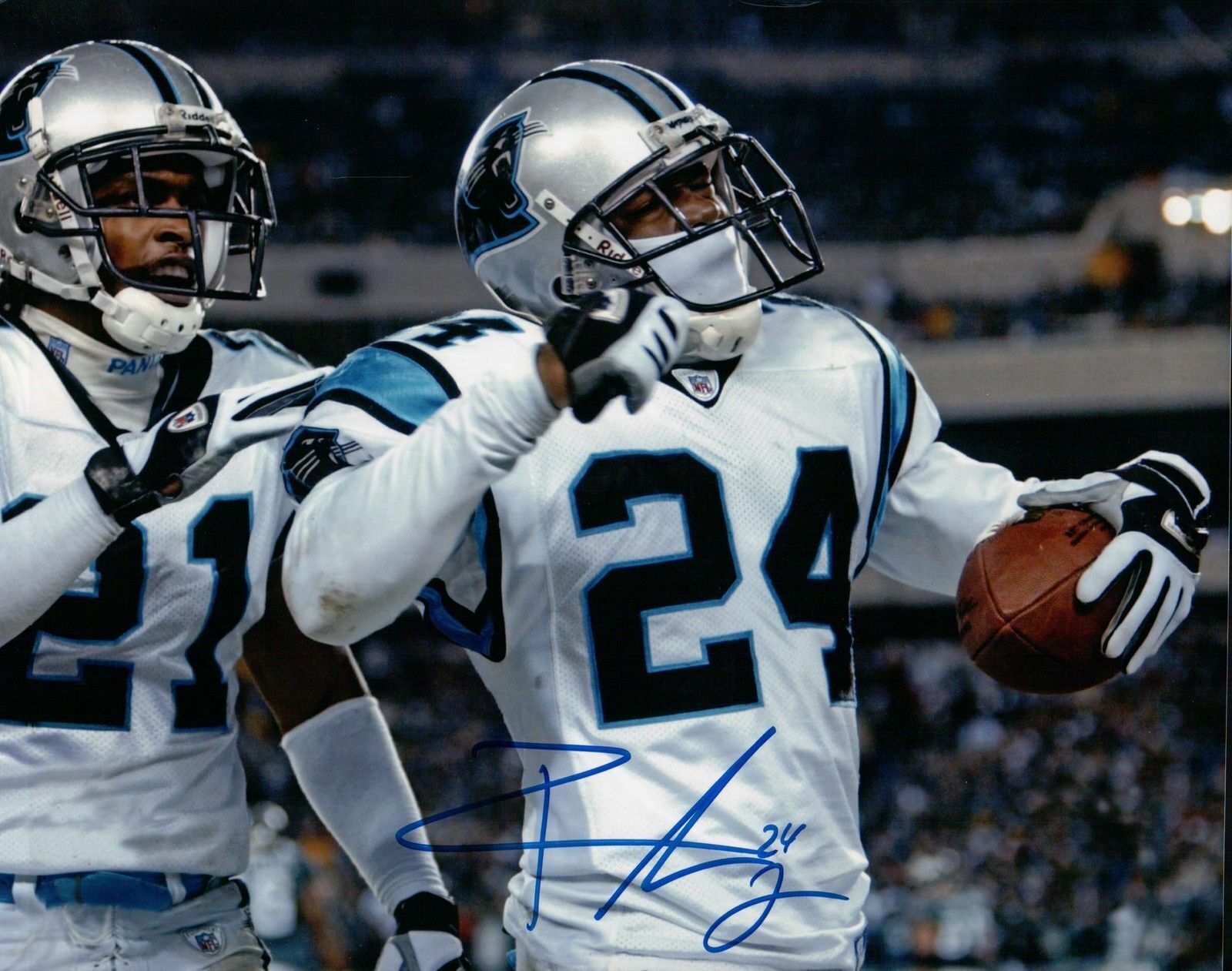 Ricky Manning Jr. Signed 8X10 Photo Poster painting Autograph Panthers Celebration Auto w/COA