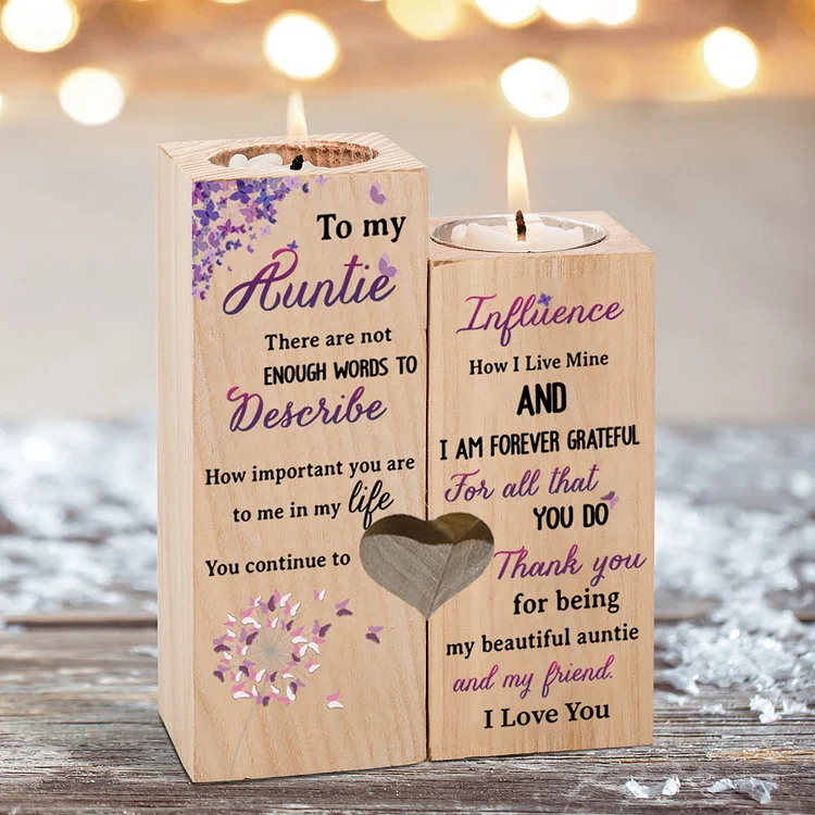 To My Auntie Butterfly Candlesticks-I Need To Say I Love You-Wooden Candle Holder from Niece