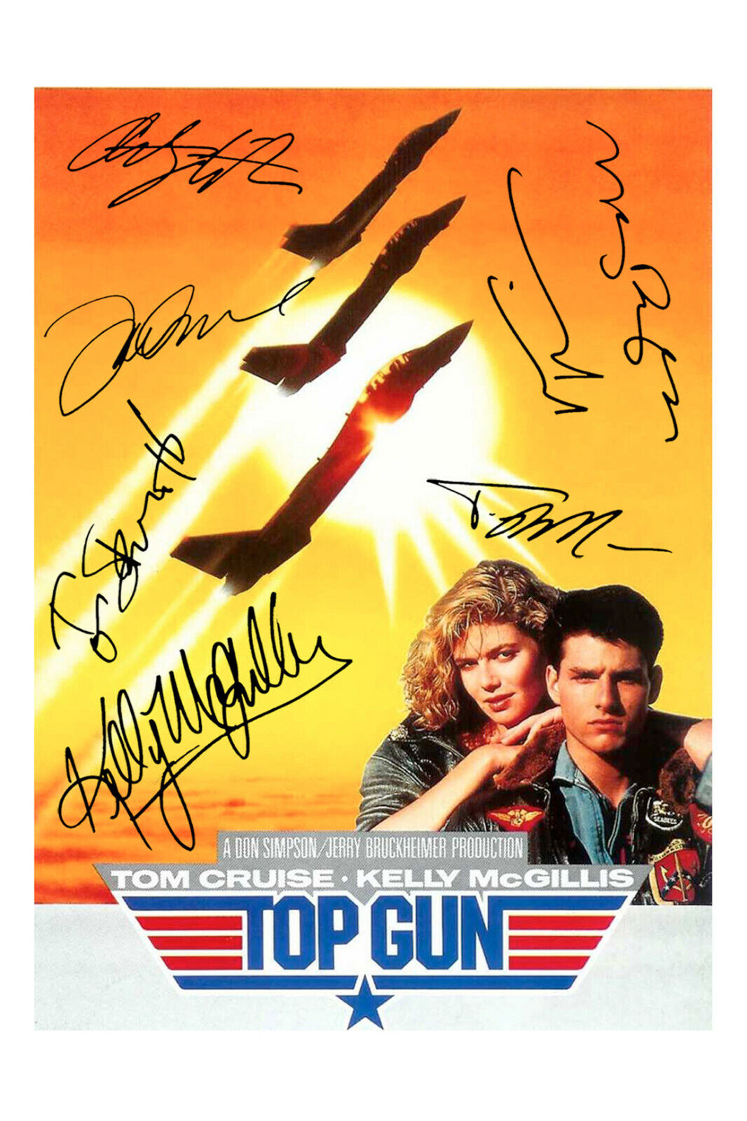 Top Gun Signed A4 Autograph Photo Poster painting Print Tom Cruise Cast Film Poster