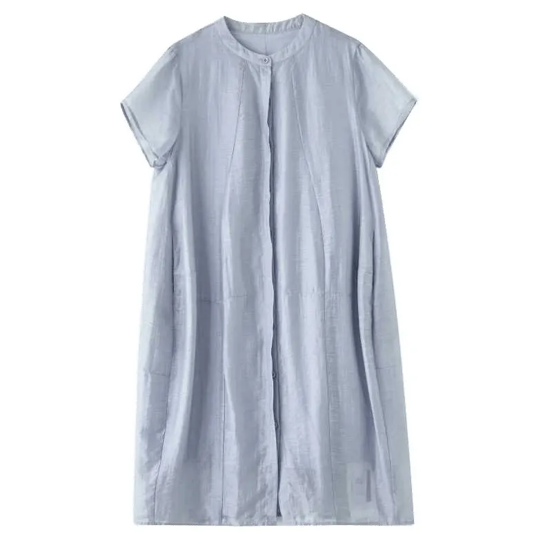 Minimalist Style Solid Color Short Sleeve Midi Dress