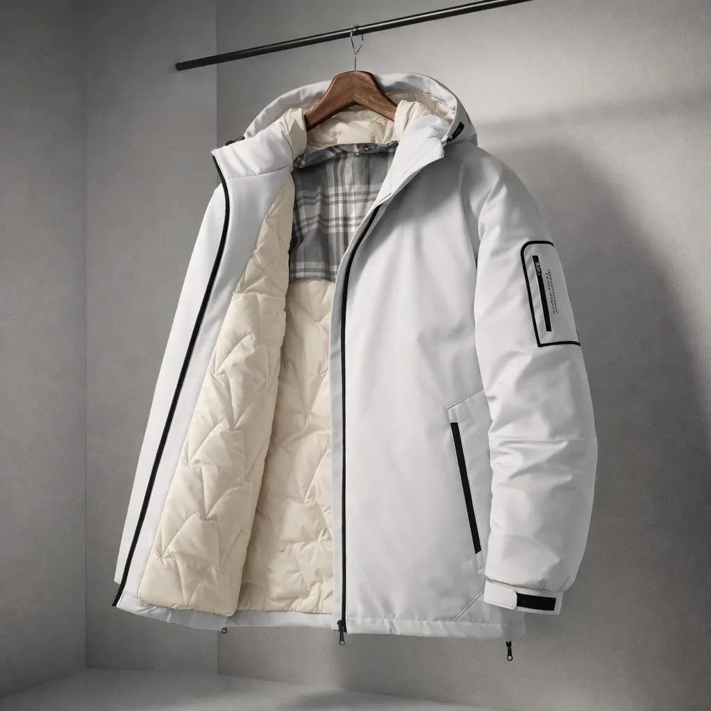 Men's Hooded Down Puffer Jacket &ndash; Water-Resistant Quilted Coat &ndash; Snow