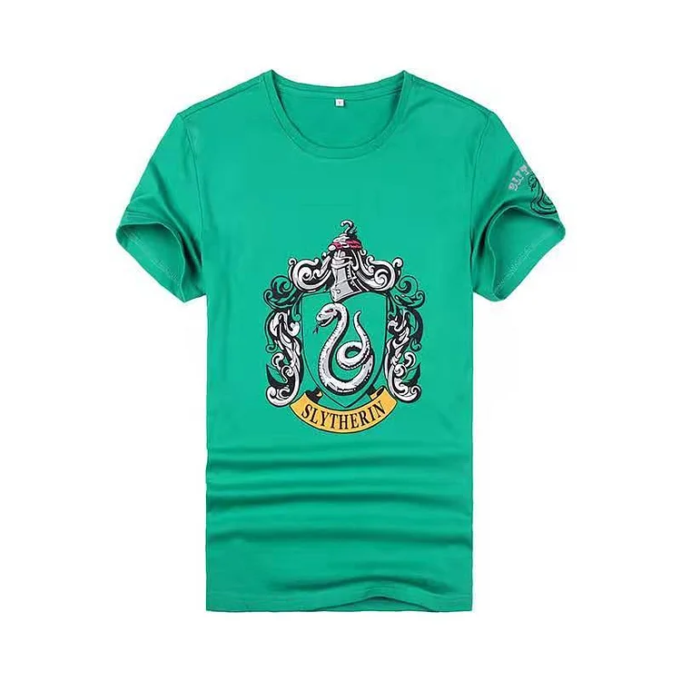Mayoulove Harry Potter Gryffindor Hufflepuff Ravenclaw Slytherin Cotton T Shirts Casual Short Sleeve T-shirt Tee Tops-Mayoulove
