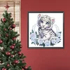 Diamond Painting -DIY Round Drill Wreath White Tigers