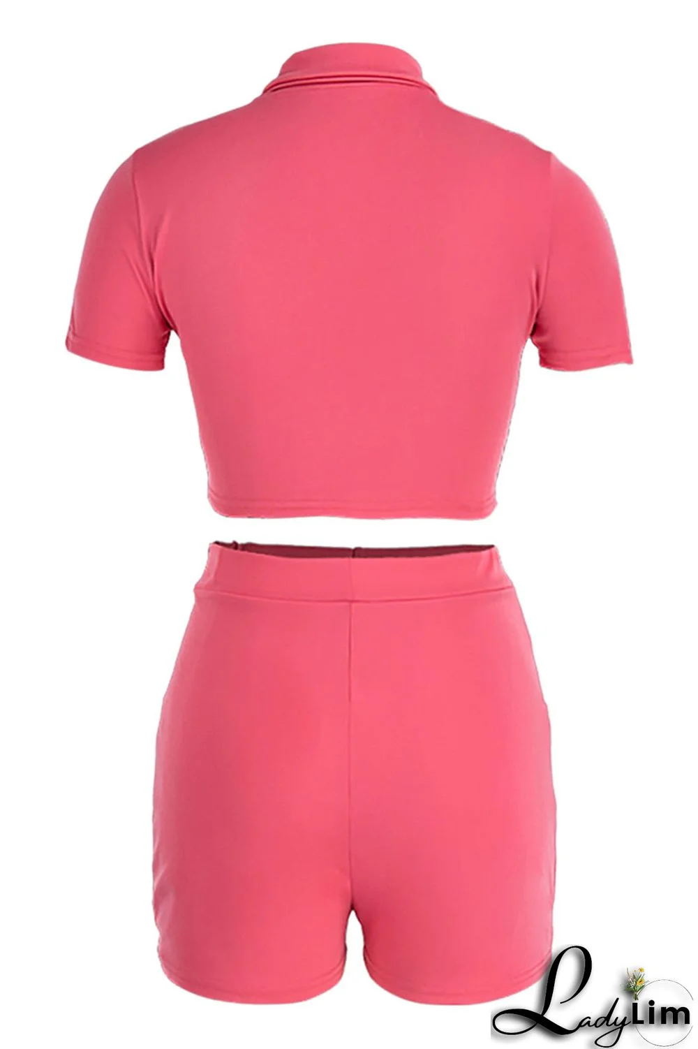 Black Fashion Casual Solid Basic Zipper Collar Short Sleeve Two Pieces