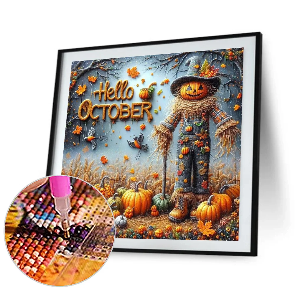 Diamond Painting - Full Round Drill - Halloween Scarecrow(Canvas|40*40cm)