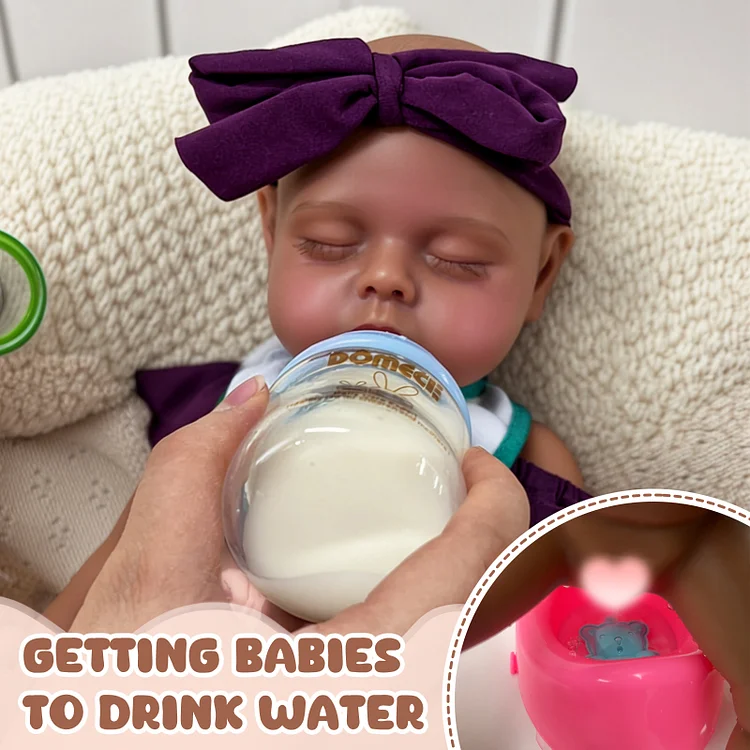 [Ships Within 24 Hours]Babeside Lucy 12"/16'' Realistic Silicone Sleeping Baby African American Little Infant Girl Physical and Mental Accompaniment
