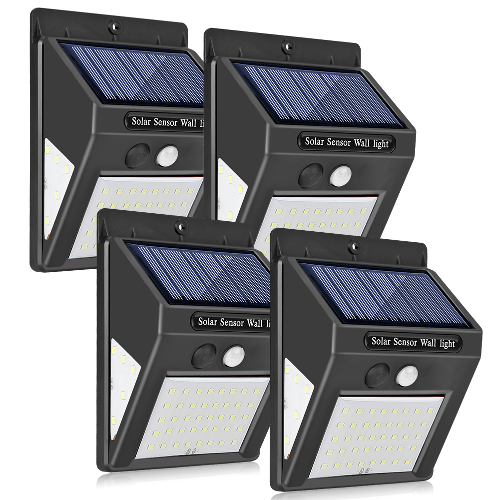 

50LED Solar Three-sided Motion Sensor Wall Lamp Outdoor Garden Light (4pcs), 501 Original