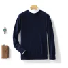 Winter New Men's Pure Wool Warm Simple Round Neck Casual Versatile High-end Knitted Sweater