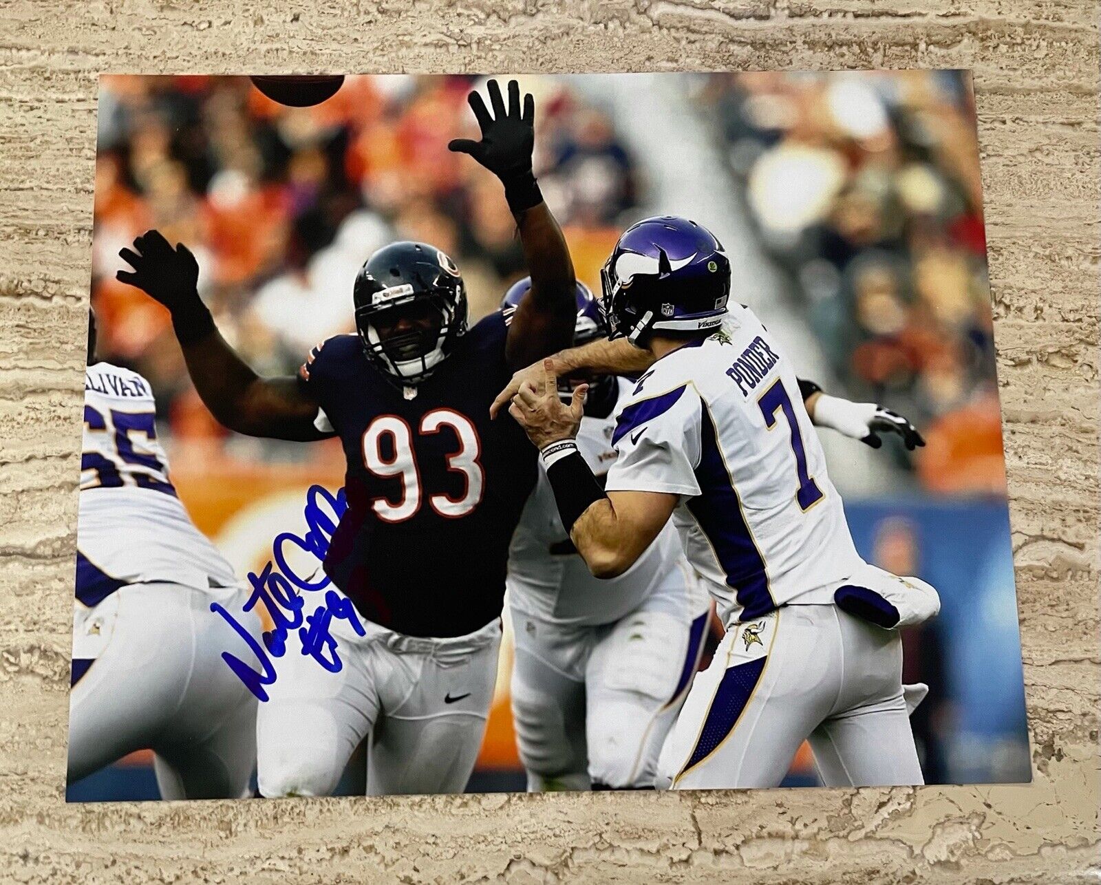 Nate Collins Chicago Bears Autographed Signed 8X10 Photo Poster painting W/COA