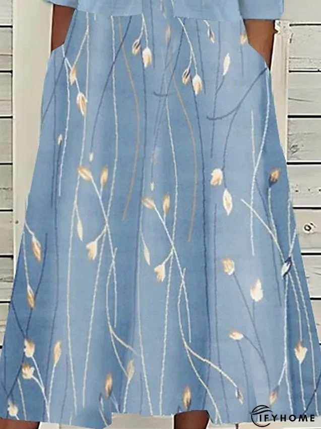 Women's Two Piece Dress Set Casual Dress Print Dress Outdoor Daily Fashion Elegant Pocket Print Midi Dress Crew Neck | IFYHOME