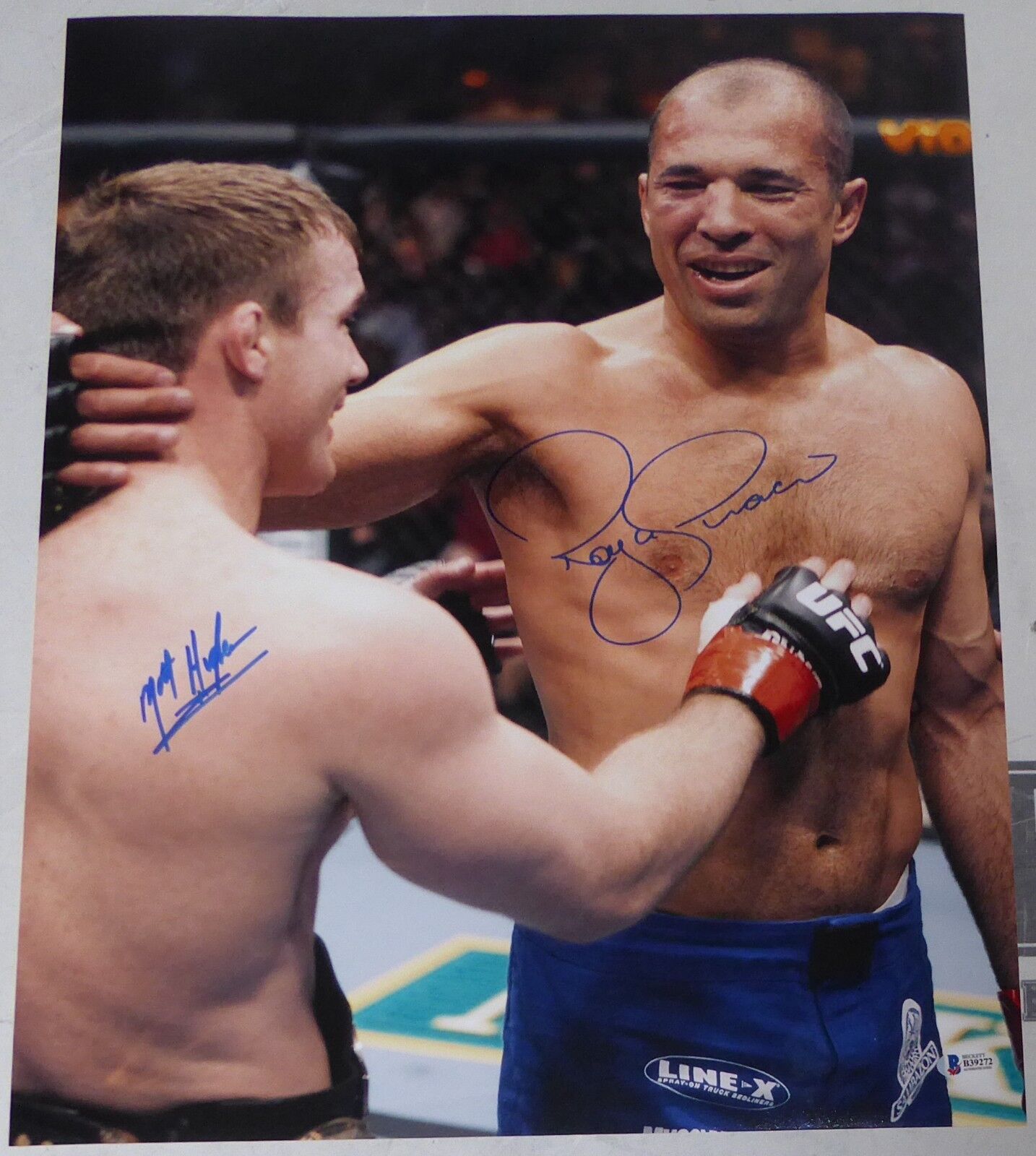 Matt Hughes & Royce Gracie Signed UFC 60 16x20 Photo Poster painting BAS Beckett COA Autograph