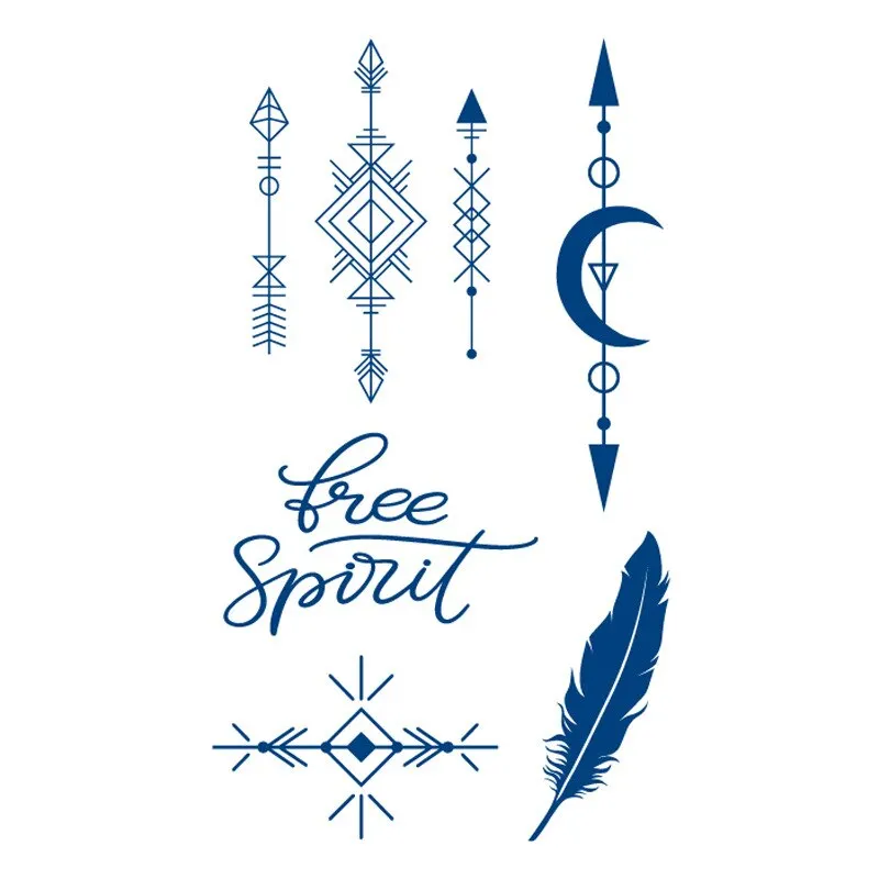 Semi-permanent Waterproof Temporary Tattoos Sun Star Moon Body Art Tattoo Sticker Full Fake Tatoo Women Men