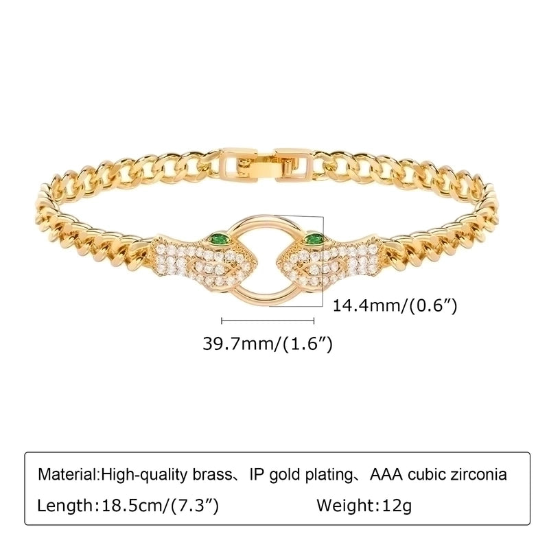 Copper Elegant Plating Inlay Snake Butterfly Zircon Bracelets