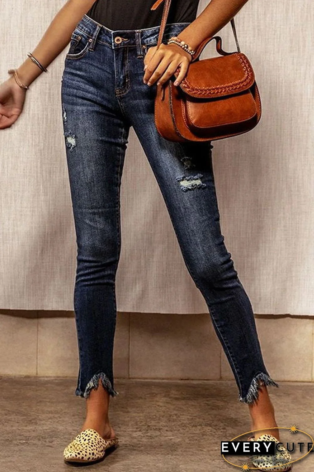 Denim Ripped Skinny Pants