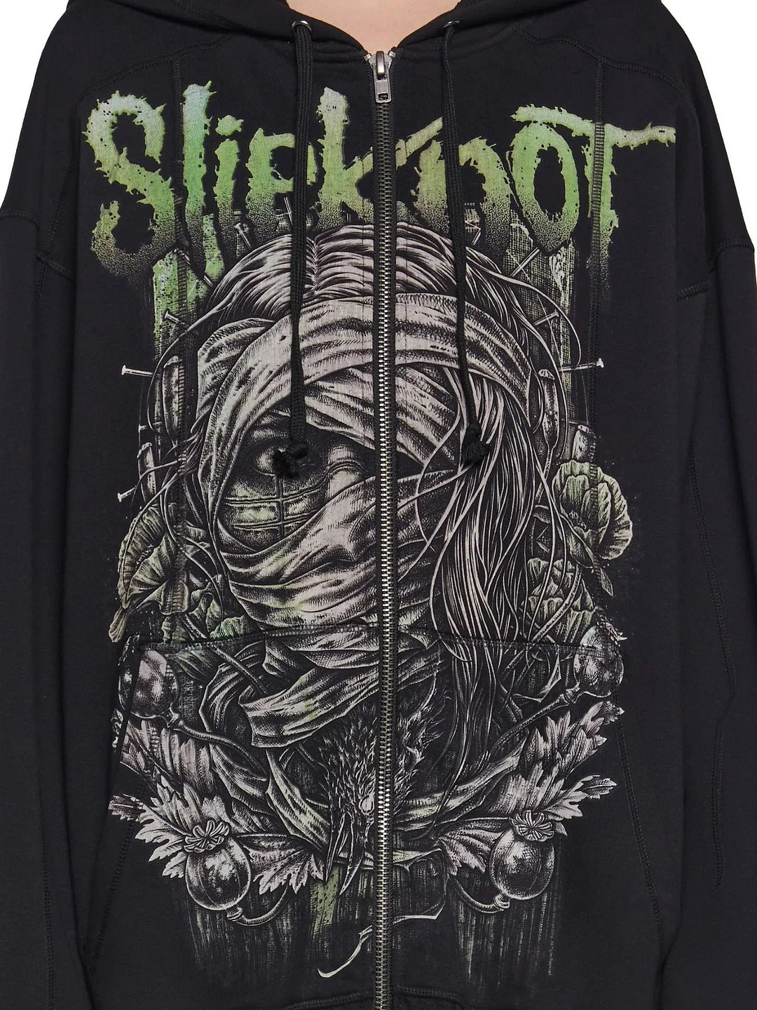 Athvotar Athvotar Embroidered Hoodie Hoodie Female Dark Letter Heavy Metal Style To Make Old Texture Zipper Coat
