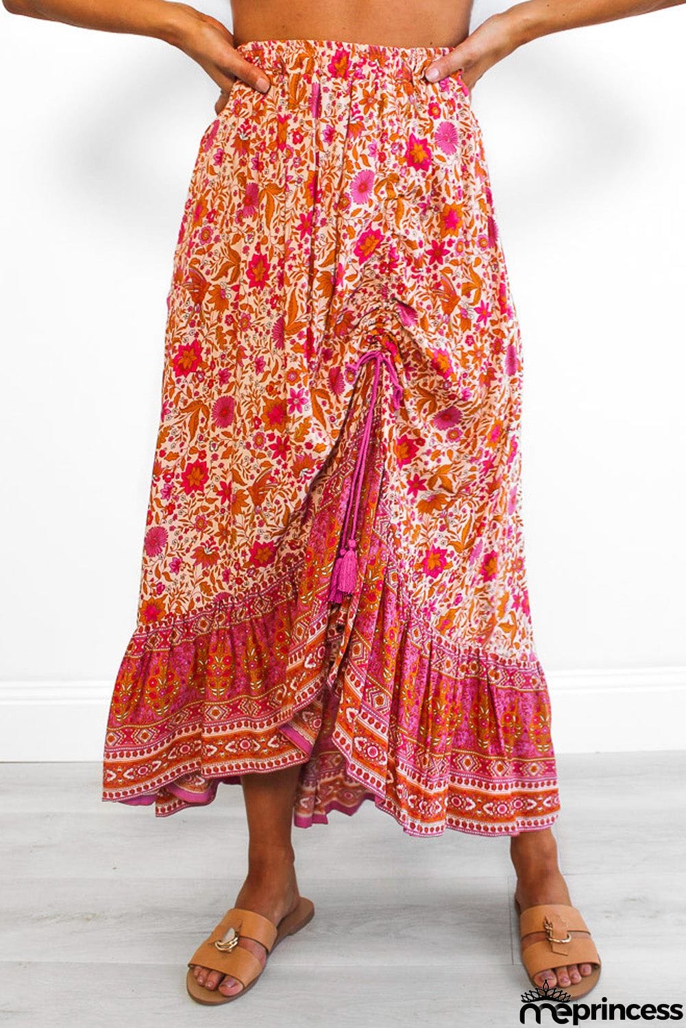 Floral Motif Talking Pretty Maxi Skirt