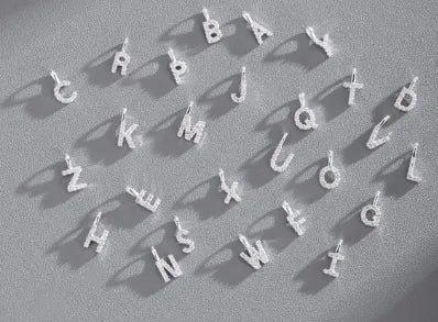 1 Piece 17.4mm 925 Sterling Silver Letter Pendant Chain Jewelry Accessories