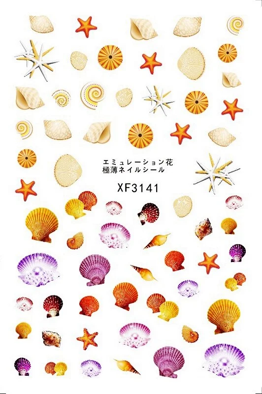 Under The Sea Nail Art Stickers Decoration Back Glue Self Adhesive Decal 3D Nail Sticker Manicure Tropical Fish Nail Design Foil