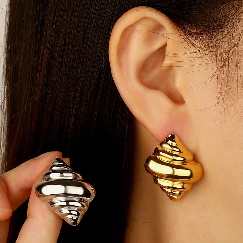 1 Pair Cute Novelty Streetwear Geometric Irregular 304 Stainless Steel Imitation Gold  Ear Studs