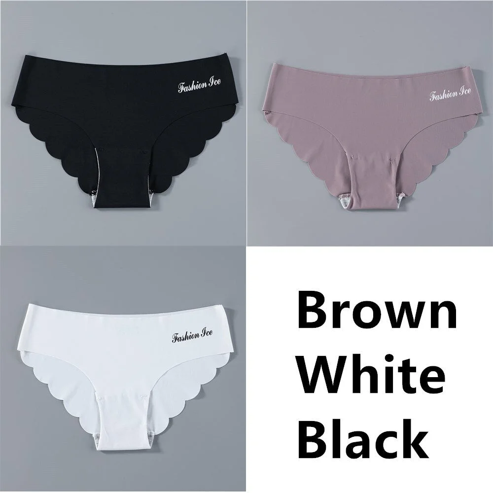 3pcs/lot Seamless Panties Ladies Thong Plus Size Women Sexy G String Low Waist Panty Solid Ice Silk Intimates Underwear M-XL New