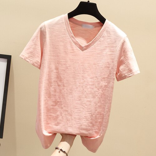 Women's Fashion Solid Loose Cotton T-shirt