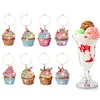 8PCS DIY Diamond Painting Art Wine Glass Charm Pendant Kits