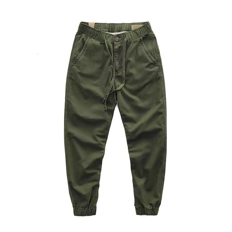 Men's Solid Color Elastic Waist Casual Cargo Pants 56274377Z